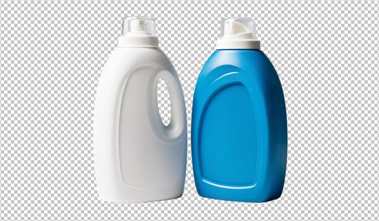 PSD botella compacta azul de detergente con envase de tapa plegable