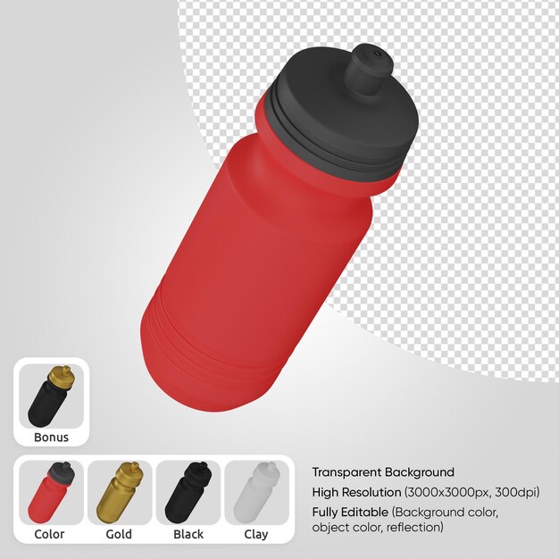 Botella de deporte 3d