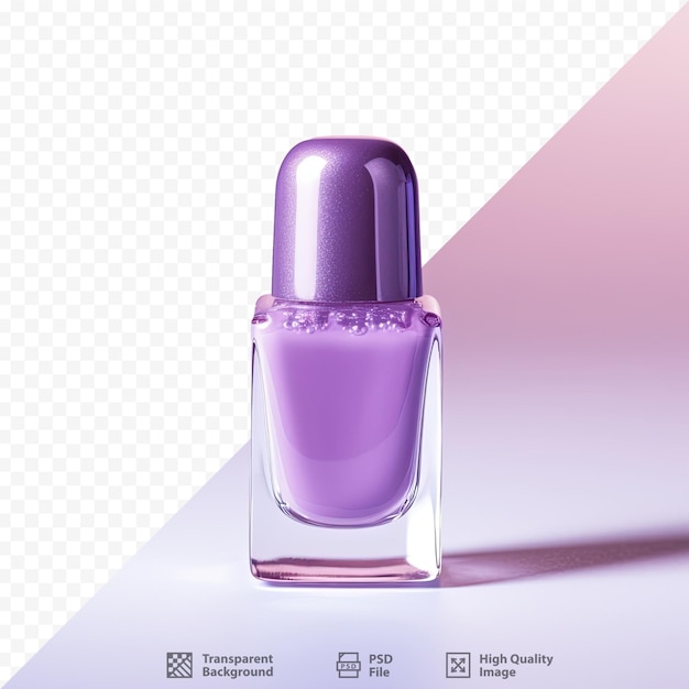 Una botella de esmalte de uñas morado con una botella de esmalte de uñas morado.