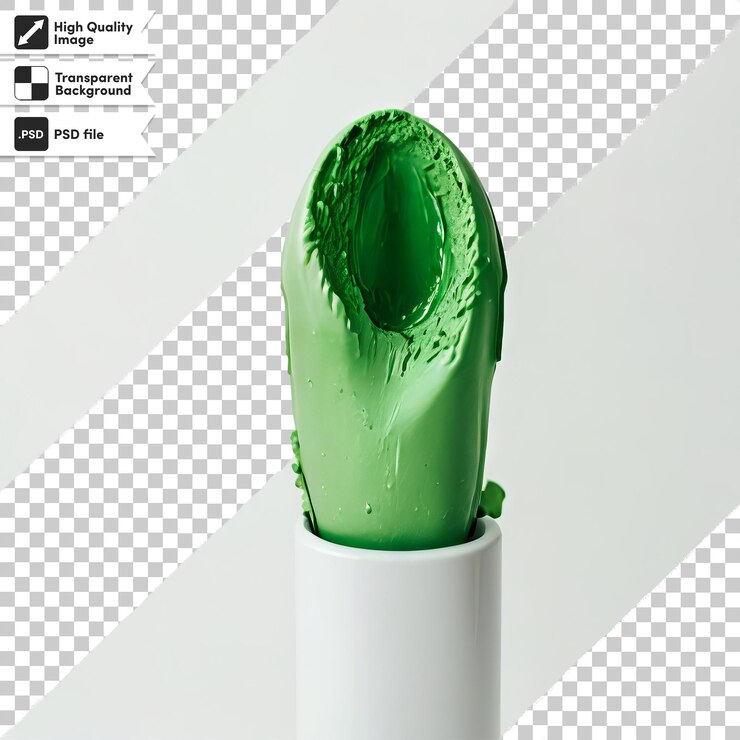 PSD una botella de helado verde con un envoltorio verde
