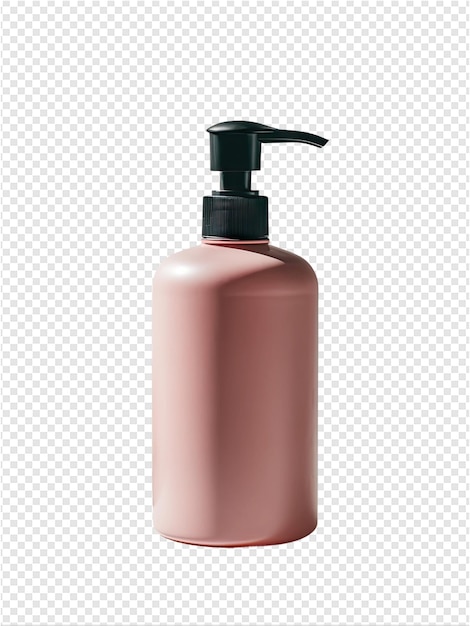 PSD una botella de jabón rosa con una tapa negra