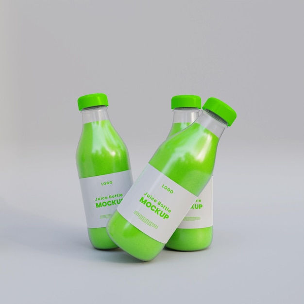 Botella de jugo Maqueta realista