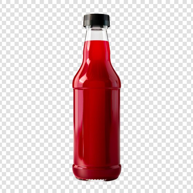 Botella de ketchup aislada sobre un fondo transparente