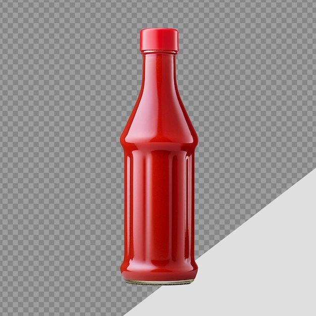 PSD botella de ketchup png aislada sobre un fondo transparente