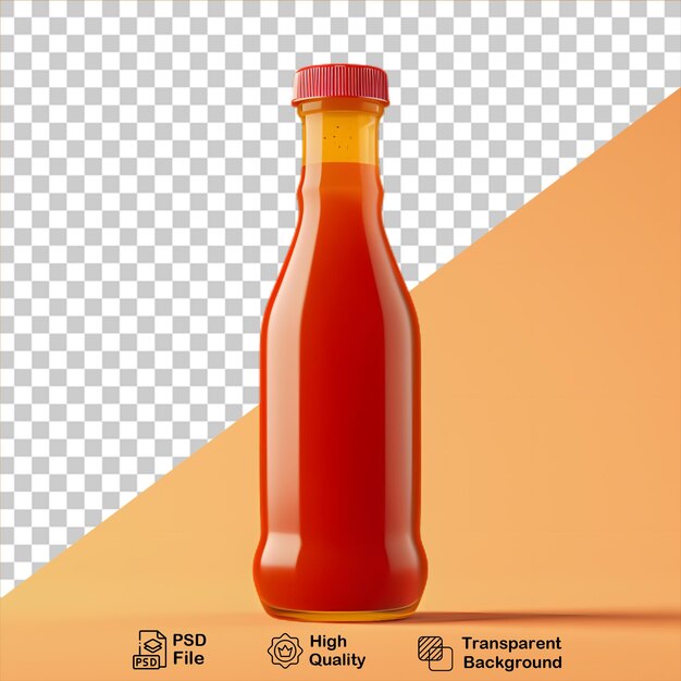 Botella de ketchup de tomate aislada sobre un fondo transparente incluye archivo png