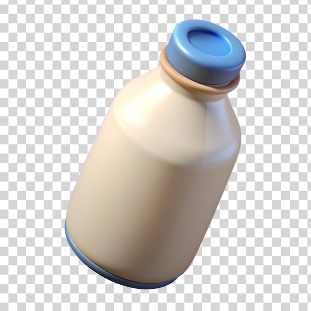 PSD botella de leche 3d aislada sobre un fondo transparente