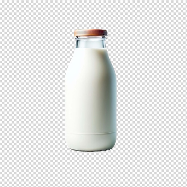 PSD una botella de leche con una tapa que dice leche en el medio