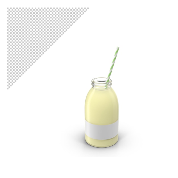 Botella de leche con tubo PNG