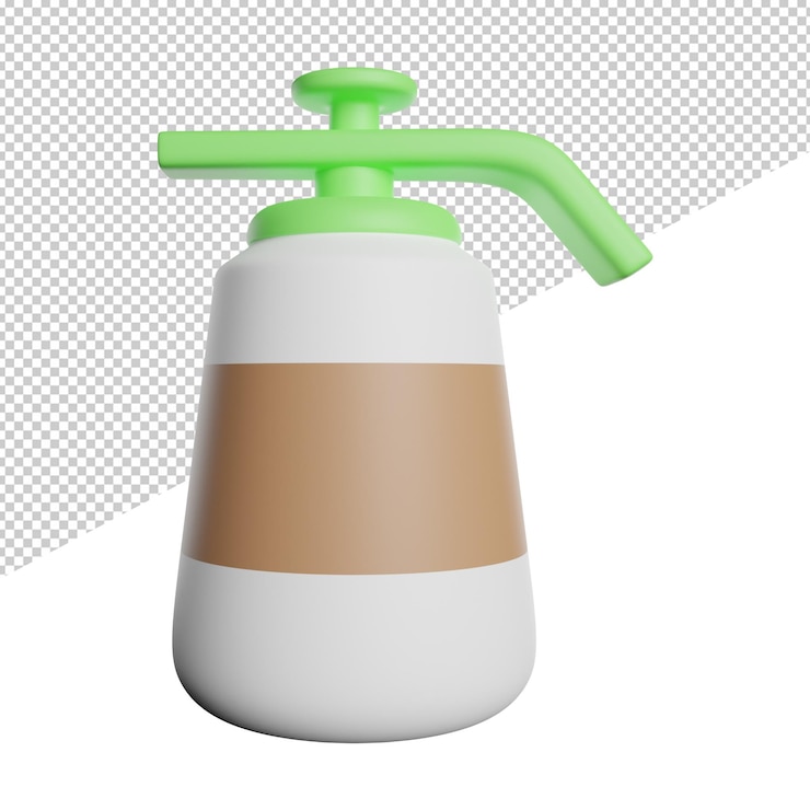 PSD una botella de líquido con mango verde y tapa blanca.