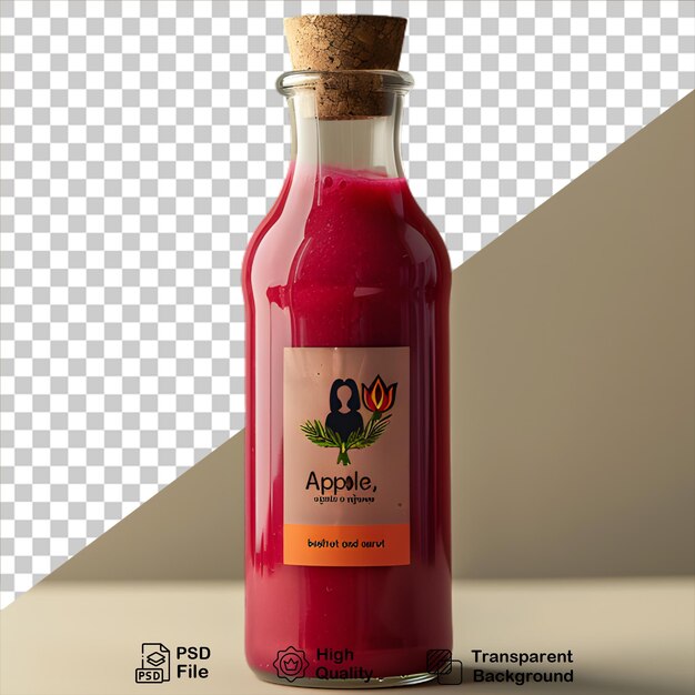 PSD una botella de líquido rosa que está en un fondo transparente con un archivo png