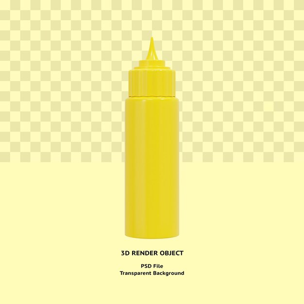 Botella de mayonesa 3d ilustrando el objeto renderizado psd premium