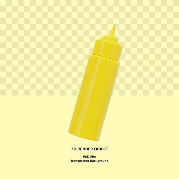 Botella de mayonesa 3d ilustrando el objeto renderizado psd premium