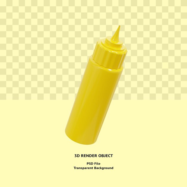 Botella de mayonesa 3d ilustrando el objeto renderizado psd premium