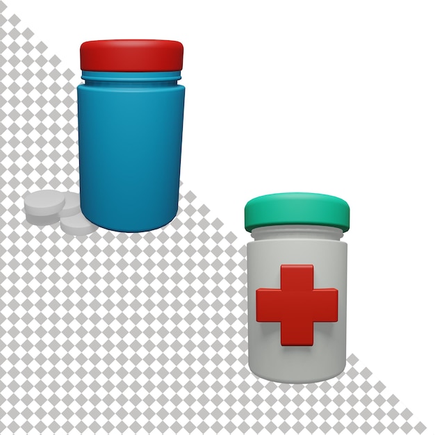 PSD botella de medicina icono 3d