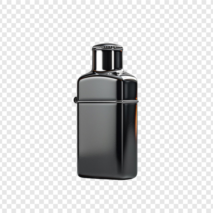 PSD botella de perfume aislada sobre un fondo transparente