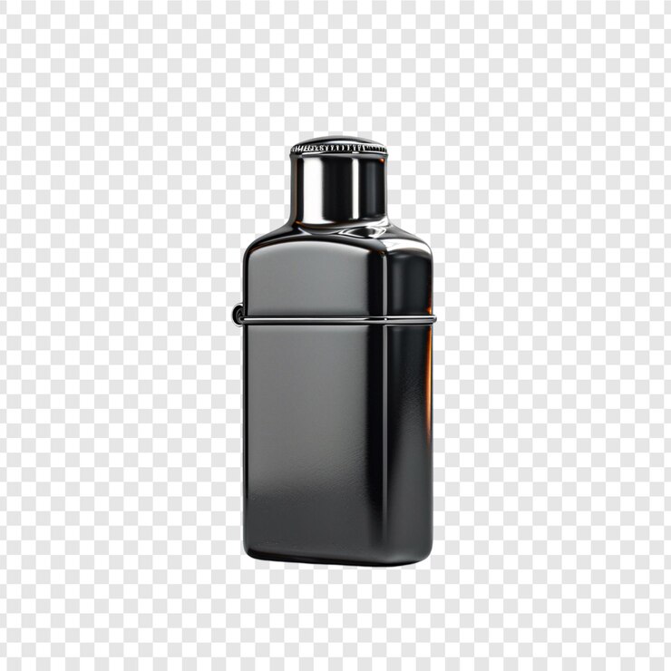 PSD botella de perfume aislada sobre un fondo transparente
