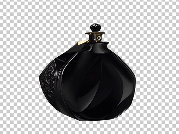 Botella de perfume con diseño atractivo sin marca aislada en fondo transparente
