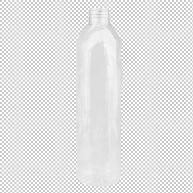 Botella de plástico aislada sobre fondo blanco