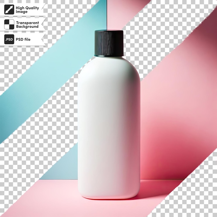 PSD botella de plástico blanco psd sobre un fondo transparente