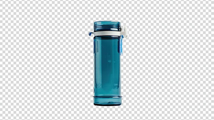 PSD botella plegable vacía aislada sobre un fondo transparente
