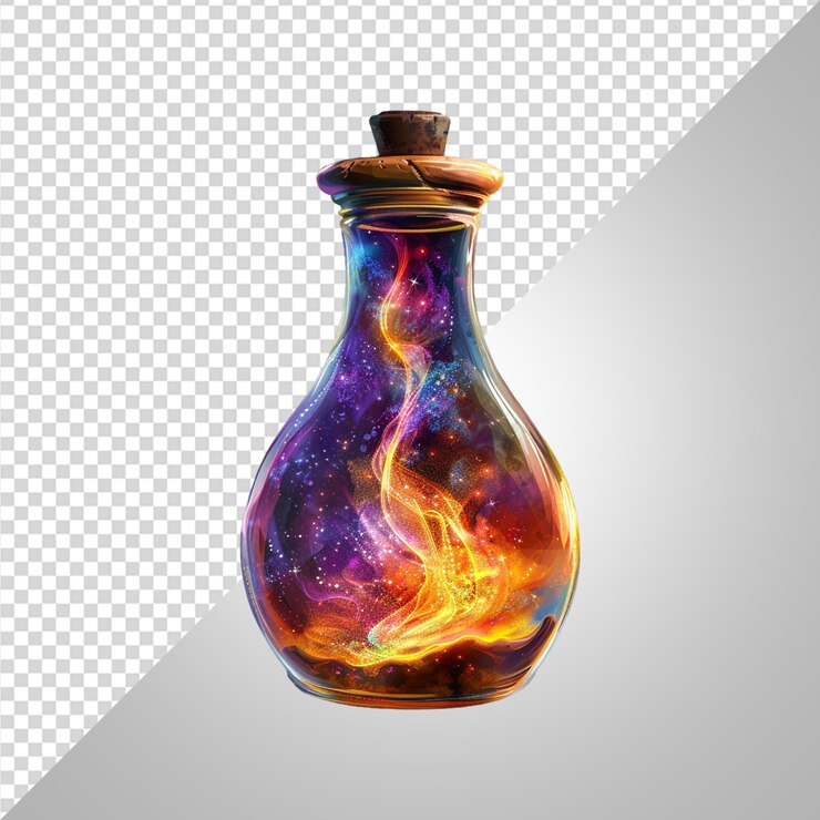 PSD botella de poción de elixir místico png