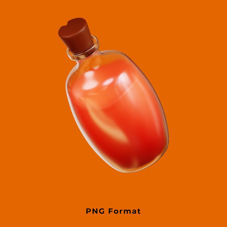 PSD botella con poción verde dentro del fondo png