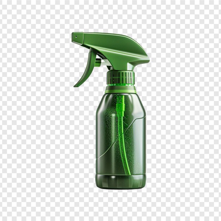 PSD botella de pulverización aislada sobre un fondo transparente