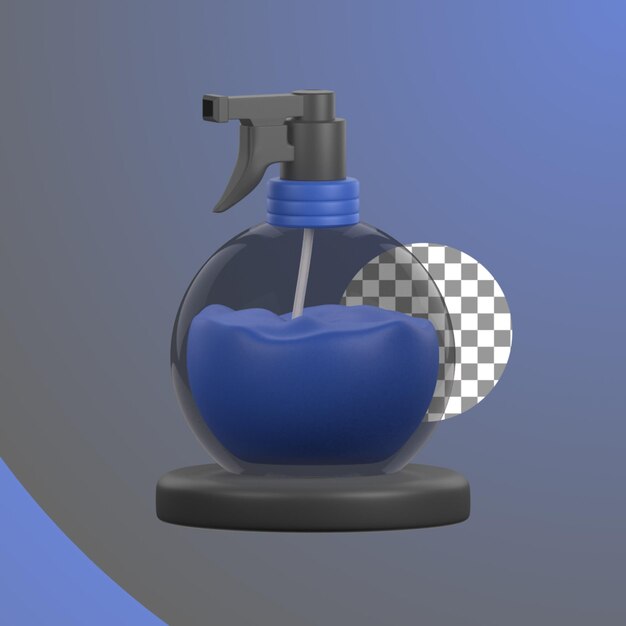 Botella de pulverización en ilustración en 3D
