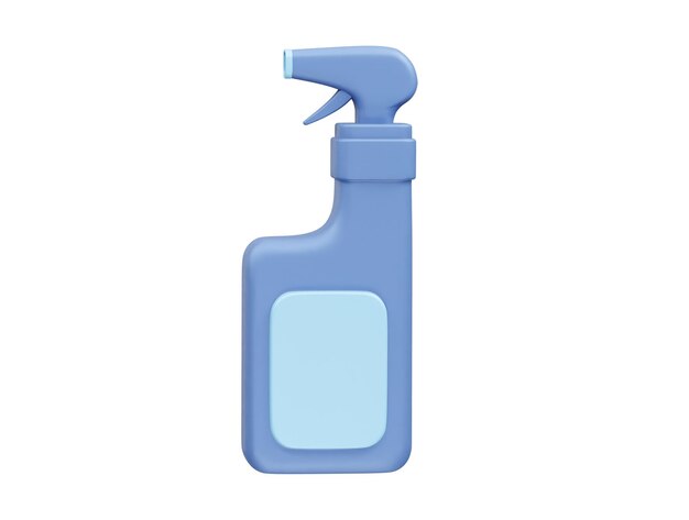 Botella de pulverización para la limpieza del icono Ilustración de renderización 3D