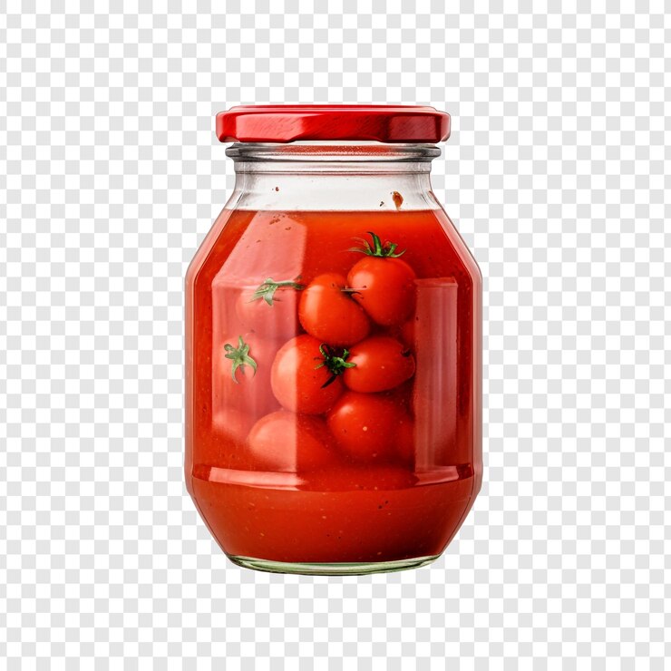PSD botella de salsa aislada sobre un fondo transparente