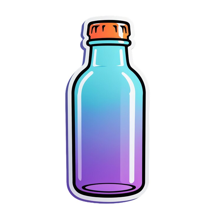 PSD una botella con una tapa roja y una tapa púrpura