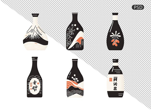 Botella tradicional de sake japonesa
