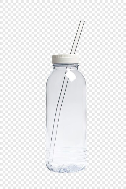 una botella transparente con una tapa que dice que está vacía
