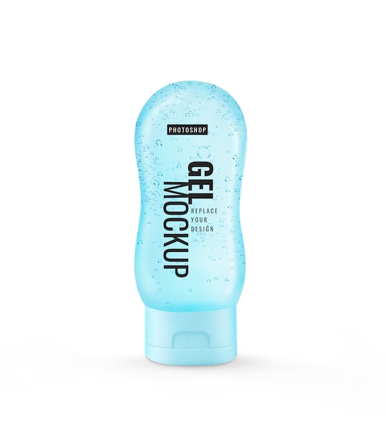 botella tubo gel gel desinfectante para manos maqueta