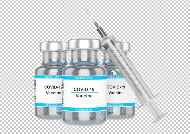 Botella de vacuna contra coronavirus aislado