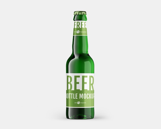 Una botella verde de cerveza que dice pequeña maqueta de cerveza.