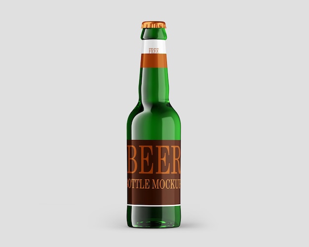Una botella verde de cerveza que dice 
