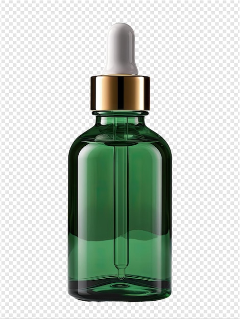 PSD una botella verde con una tapa blanca y una tapa blanca