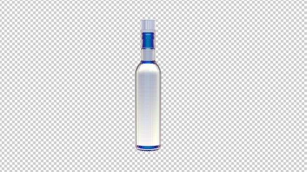 PSD botella de vidrio aislada 3d render