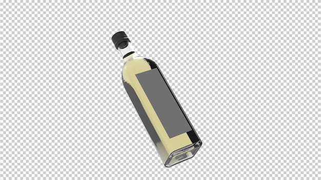 Botella de vidrio aislada renderizado en 3D