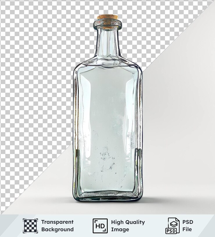 PSD botella de vidrio de imagen psd transparente aislada sobre un fondo transparente