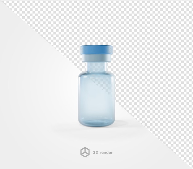 PSD botella de vidrio de medicina aislada 3d render