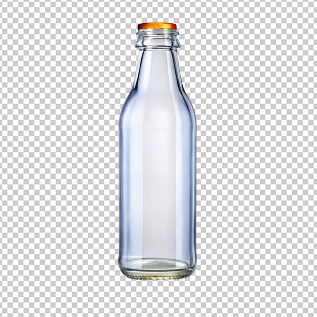 PSD botella de vidrio sobre un fondo transparente