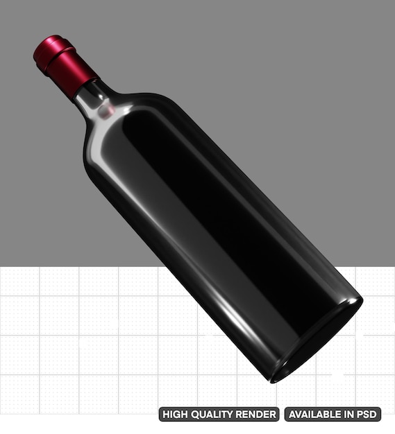 Botella de vino en 3D