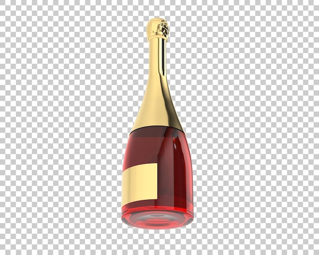 PSD botella de vino aislada sobre fondo transparente ilustración de renderizado 3d