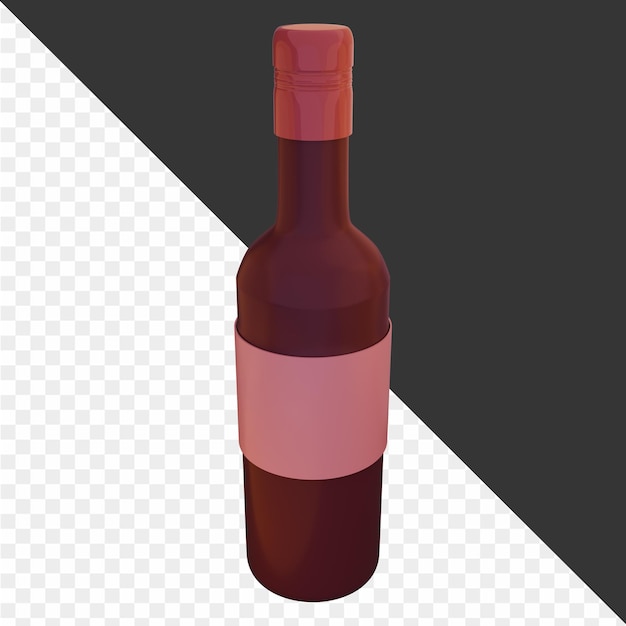 una botella de vino con una etiqueta roja que dice "vino rojo"