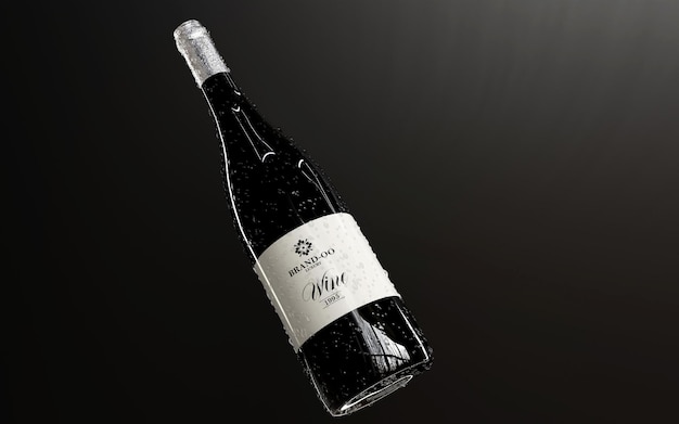 Una botella de vino con la palabra "mío"