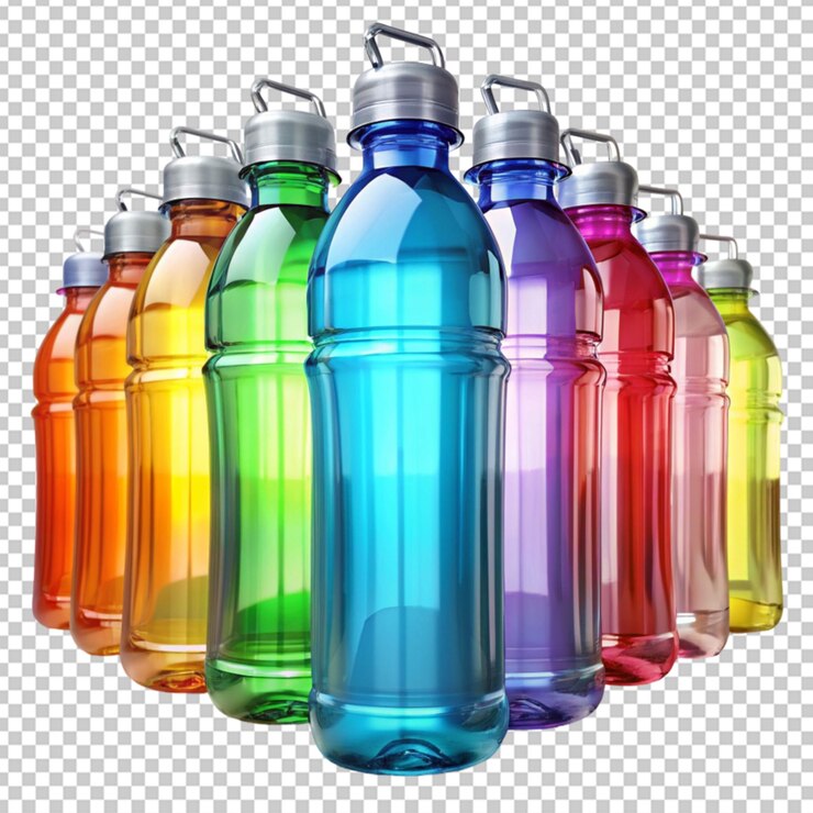 PSD botellas de agua de colores
