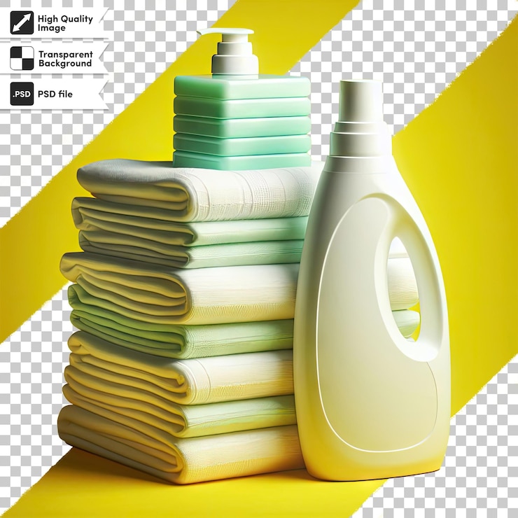 PSD botellas psd de productos de limpieza sobre un fondo transparente