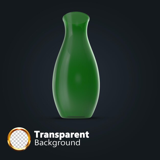 botellas de vidrio vacías aisladas en un fondo transparente